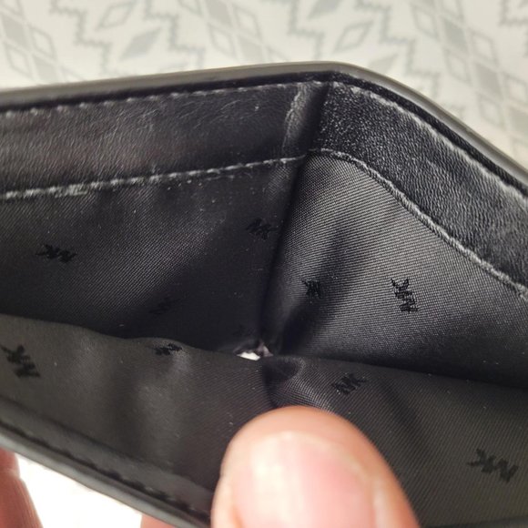 Michael Kors black leather wallet with card holder and pocket. NWOT - Picture 3 of 5